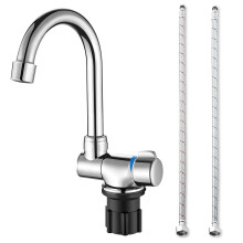 Foldable Kitchen Faucet 360 Dgree Rotation Sink Water Tap Single Handle Cold & Hot Water Mixer Copper Faucet for RV Boat