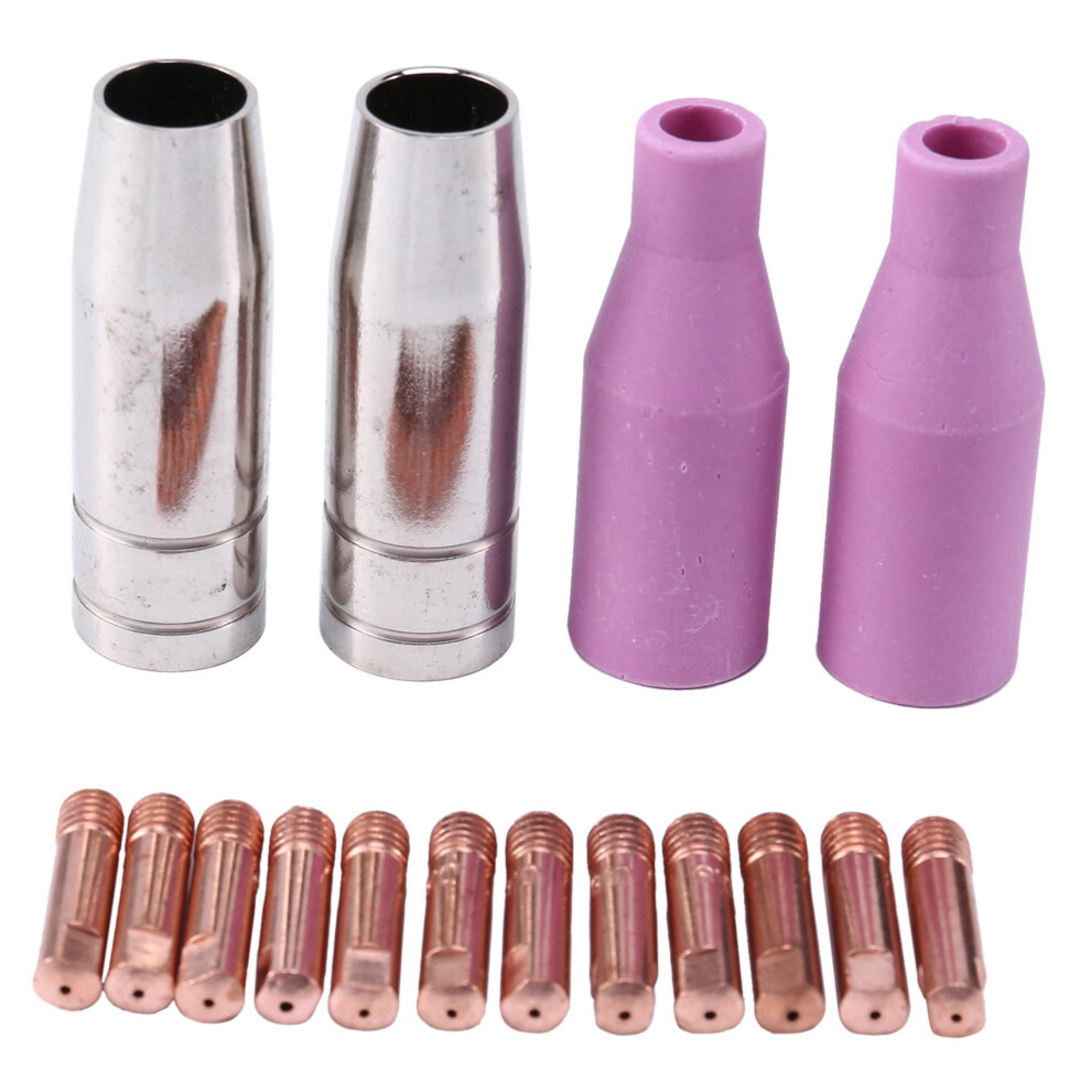 Mig Set Of Nozzles 16Pcs Ak15 For Welding Torch Cap Tip Contact 0.8Mm Mb15 Ceramic Accessories 4852847365592