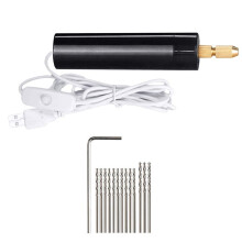 0,7–1,2 mm Mikro-Elektro-Handbohrer-Set für Harz, elektrischer Mini-Bohrer zur Schmuckherstellung, elektrisches Stiftschraubstock-Set