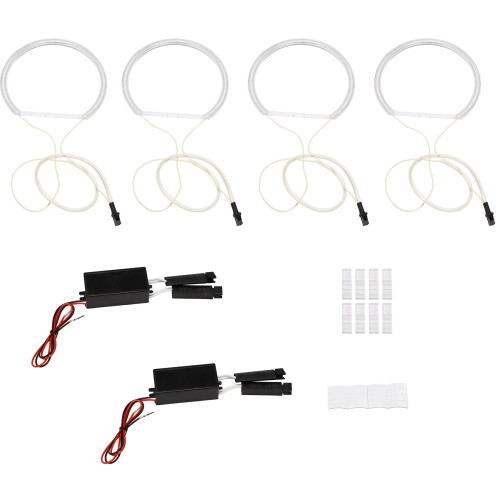 4 stk hvite forlygter CCFL LED Angel Eyes sett Halo-ring DRL blinklys Til E36 E46 E39 E38