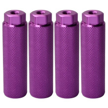 4 Stück Fahrrad-Pegs, rutschfeste Fahrradpedale aus Aluminiumlegierung, BMX-Pegs für 3/8-Zoll-Achsen, Fahrradzubehör, Lila