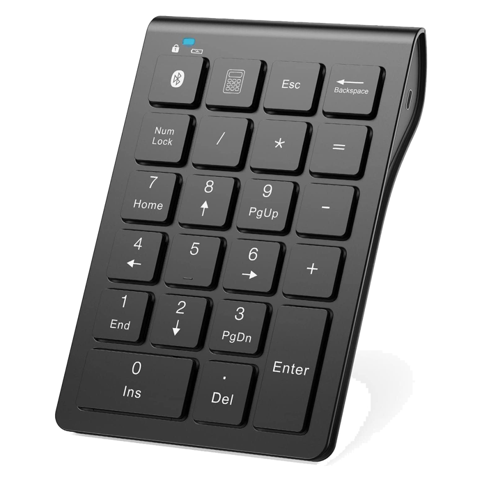 Wireless Bluetooth Number Keypad, 22-Keys Portable Slim Numeric Pad for Laptop Computer, PC, Desktop, Notebook-image-OPC-PJ6MBCP-NEW