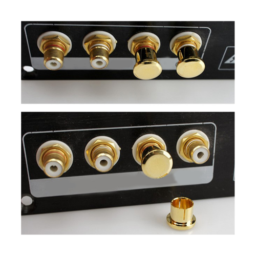 8Pcs Gold Plated RCA Protection Cap Plug Short-Circuit Socket Phono Connector Shielding Plug Socket Protection Cover Cap 1