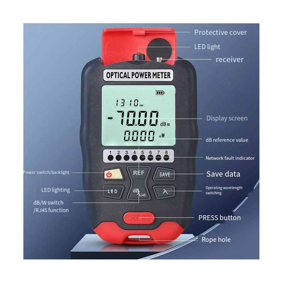 Optical Fiber Power Meter Fiber Visual Fault Locator 10 Wavelengths Sensitive Chip Accurate Measurement For Wiring D7 4852847370794