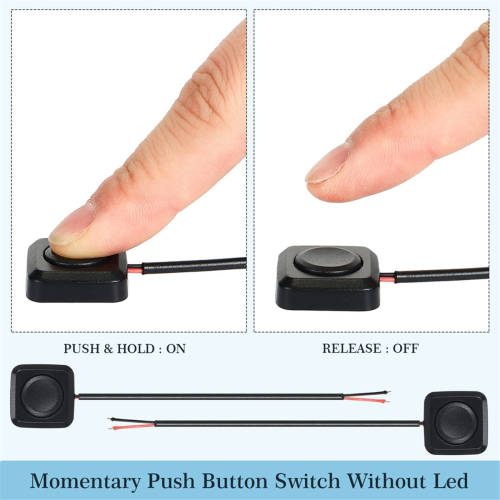 4 Pcs Momentary Switch Momentary Push Button ON Off Switch 12V 24V Surface Mount Mini Button Switch 1