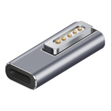 Adapter do laptopa z wtyczką żeńską typu C na magnetyczną męską ze wskaźnikiem PD Trick do Magsafe2