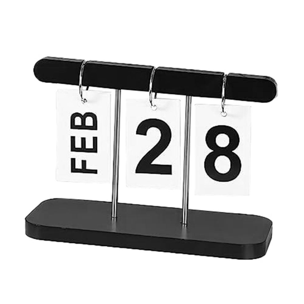 Kepptory Perpetual Daily Flip Calendar For Desk Reusable Office Desktop Decor Home Accessories Photography Props