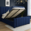 (Silver(without Mattress), 4ft6" Double(without Gaslift)) Wingback Bed Frame Plush 54in Headboard Mattress 4