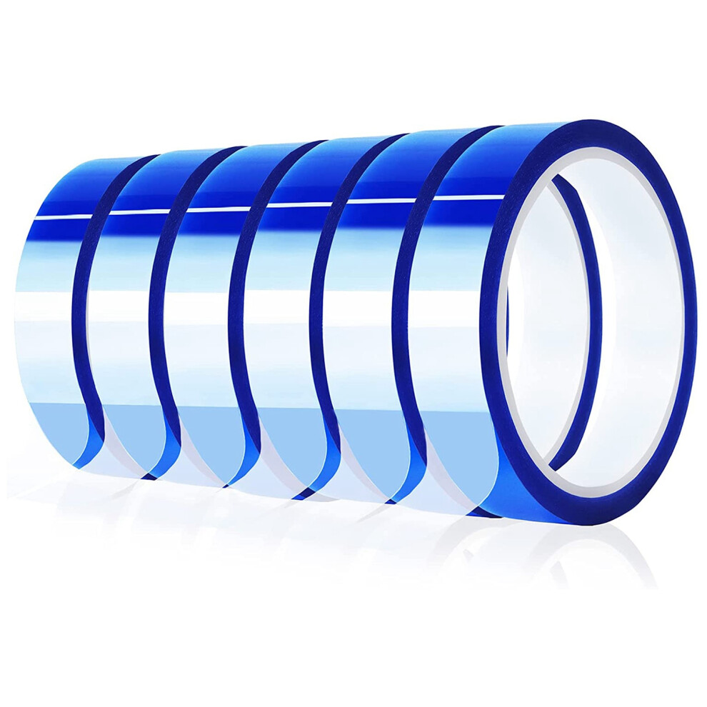 6 Rolls 20Mm X33m Blue Heat Tape High Temperature Heat Resistant Tape Heat Transfer Tape For Heat Sublimation Press 4852847376994