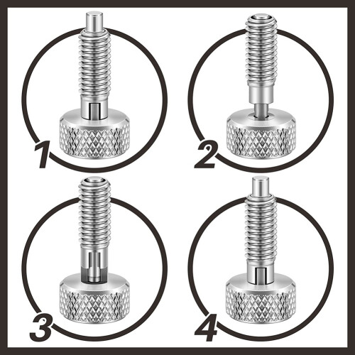 Hand Retractable Spring Plunger with Knurled Handle Stainless Steel Lock-Out M6 Type Release Pins for Rolling Toolbox B 2