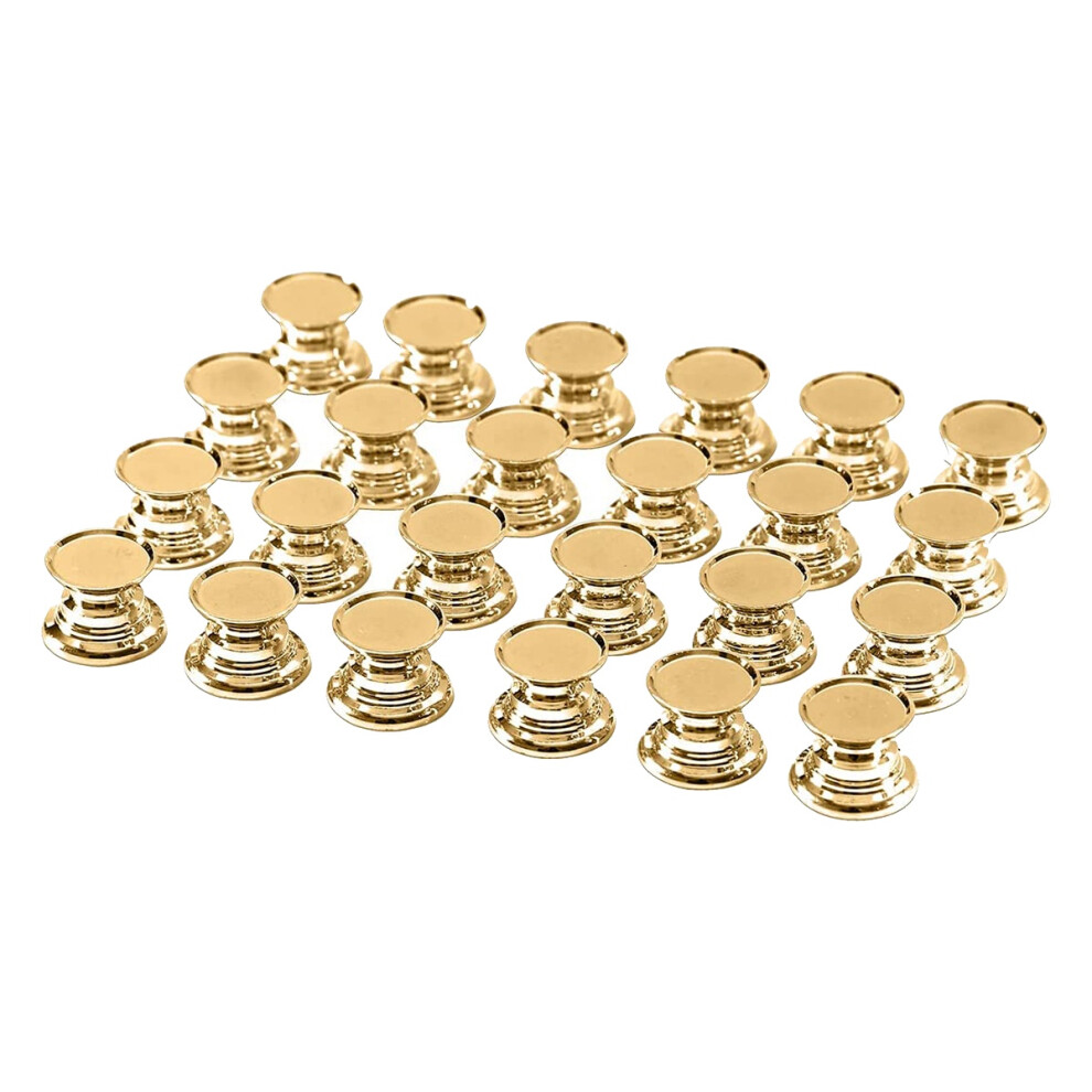24Pcs Diy Crystal Epoxy Resin Drawer Knob Base, Drawer Handle Accessories, Diy Resin Handle Alloy Base In Bulk (Golden) 4852847379056