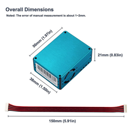 PMS5003 PM2.5 PM10 Kwaliteitsdetectiesensor Digitale Deeltjesconcentratie Lasersensor Stofsensor Monitormodule 1