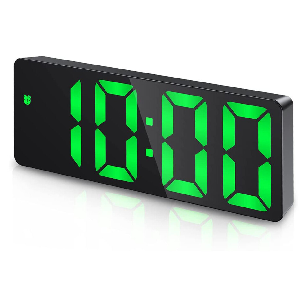 Kepptory Alarm Clock, Led Clock For Bedroom, Electronic Desktop Clock With Temperature Display, Adjustable Brightness(Green)