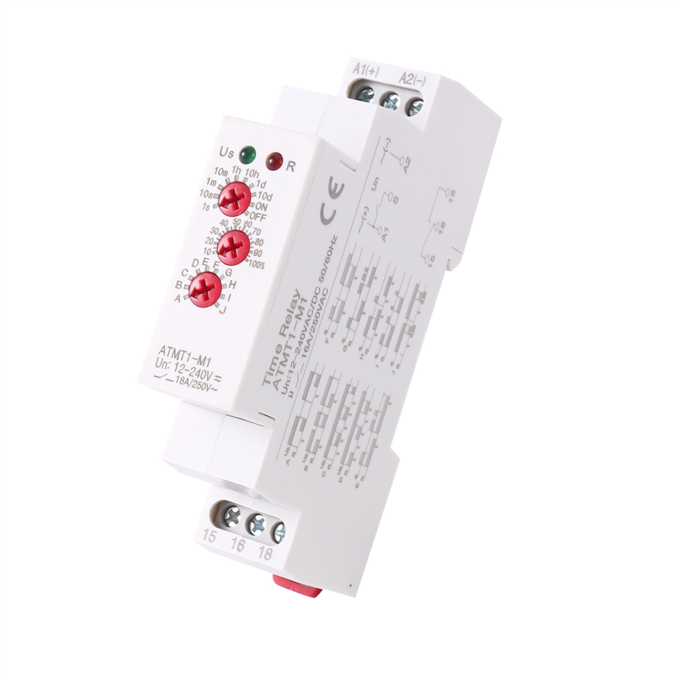 12-240Vac/Dc Din Rail Type Time Delay Relay 16A/250Vac Multifunction Timer Relay With 10 Function Choices, Atmt1-M1 4852847380045