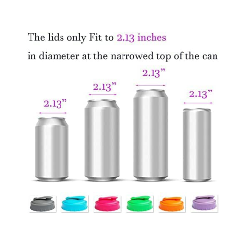 6 Pack Reusable Silicone Can Protector Lid or Covers with Resealable Nozzle for Standard Soda/Beverage/Beer Cans 1