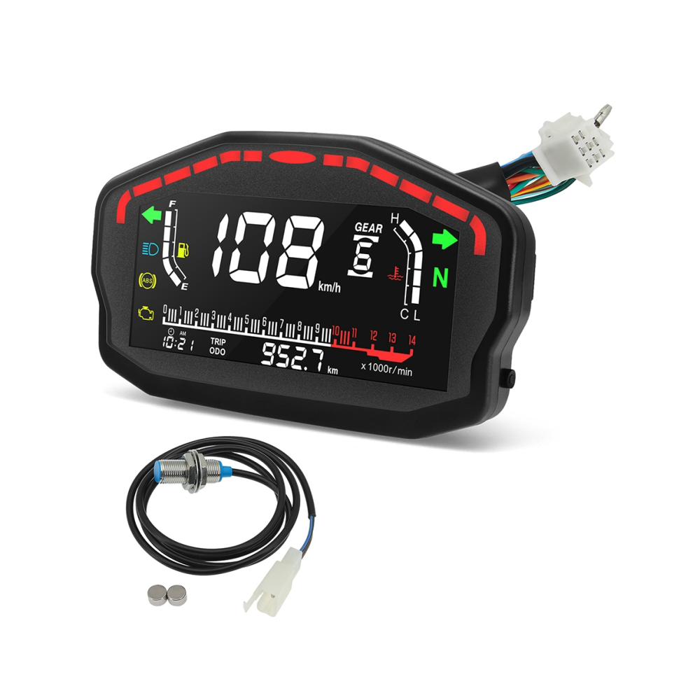 Motorcycle Digital Dash Digital Panel Universal Led Lcd Speedometer Odometer 1,2,4 Cylinders Light 4852847381028