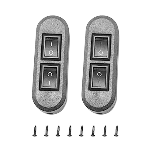 Embedded Wire Switch Black Duplex Switch Straight-Through Rocker Switch Suitable for Dual-Control Desk Lamp