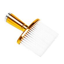 Weiche Haarbürste, Nacken- und Gesichtsstaubtuch, Friseur-Haarschneide-Reinigungsbürste für Friseursalon-Friseurwerkzeuge, Gold