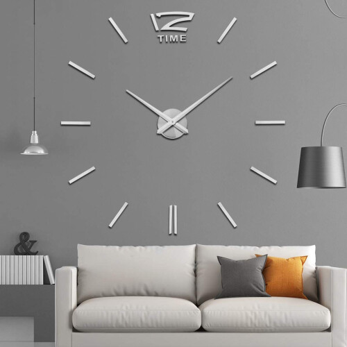 3D Clock Hands,DIY Clock Movement Mechanism Needles,Wall Accessories Part Replacement,Silver 2
