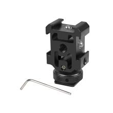 Adaptador de montaje de zapata triple con doble tornillo para cámara DSLR, micrófono, flash y luz LED, B