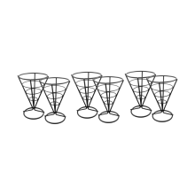 6 Pcs Wire Metal Food Racks Cone Fried Basket Serving Chips Stand Display Stands Chicken Holder