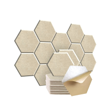 12-częściowy sześciokątny panel akustyczny, 12x10x 0,4 cala, stylowe ściany akustyczne do domu i biura (jasny kolor karmelowy)