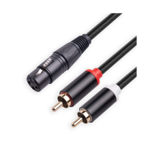 Kabel rozdzielający XLR 3-pinowy żeński na dwa męskie RCA typu Y, kabel audio do miksera, kabel połączeniowy audio stereo, 1 metr