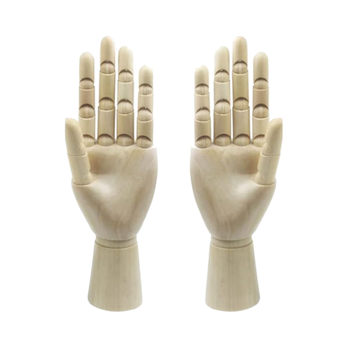 Maniquim de Desenho Articulado em Madeira para Artistas, com Dedos de Madeira Flexíveis, 2 Peças (10 Polegadas, Mão Esquerda)