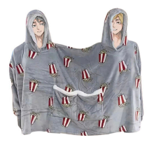 Pijama doble de palomitas de maíz, diseño de nicho, ropa de casa cálida e íntima de una pieza, manta dramática
