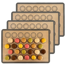 Macaron Baking Mats 4 Pack for Perfect Macarons & Cook - Silicone Macaron Baking Sheets with Size Guiding Circles