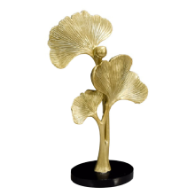 Nordisches Ginkgo Biloba-Ornament, Blatt-Skulptur, Heimdekoration, Wohnzimmer, Büro, Harz-Ornament, Zubehör, DesktopDecor CraftsB