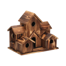 Hanging Wooden Bird House for Outside 6 Hole Wooden Bird House Courtyard Backyard