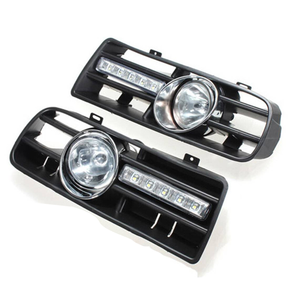 2 X Led Grille Grill Bumper Anti-Fog Lights Headlight For 97-06 Golf 4 Mk4 Iv Black 4852847395094