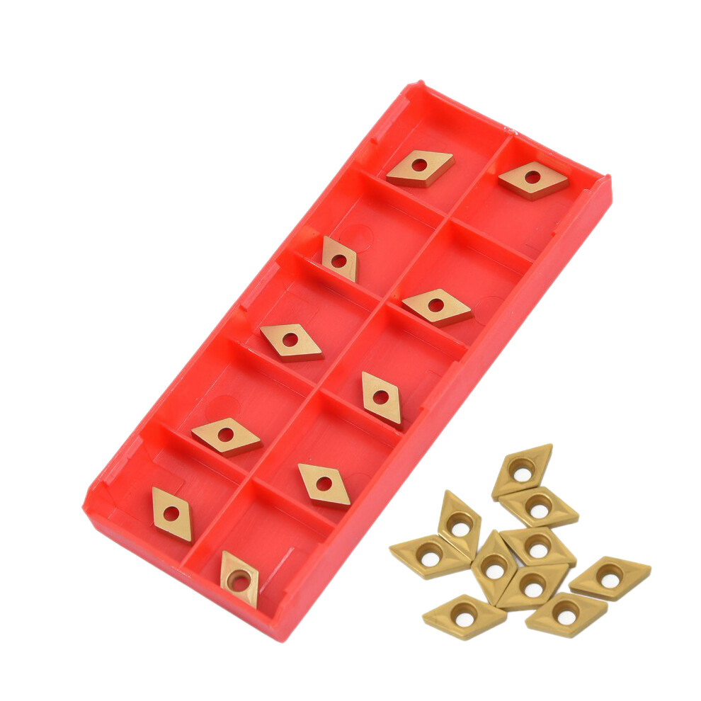 10 Hojas DCMT070204 YBC251 Con Insertos De Carburo Dorado Para Torno Cnc, Herramienta De Torneado Y Barra De Mandrinar.-image