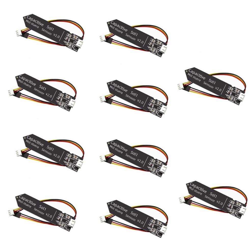 10Pcs Capacitive Soil Moisture Sensor Module 3.3-5.5V 3-Pin W/Gravity Wire Corrosion Resistant For Garden Watering Diy 4852847394769