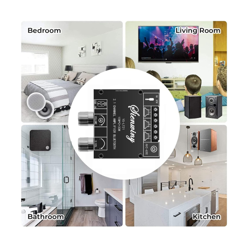 -LT21 2.1 Channel Bluetooth Amplifier Board 15W+15W+30W with Subwoofer Knob Adjusting Encoder Audio Module DC9-24V 1
