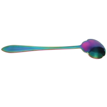 8 Flower Spoon Set, 410 Stainless Steel Reusable Tea Spoon, Stirring Spoon, Coffee Spoon Tea Tableware (Length: 4.9 Inch, Rainbow)