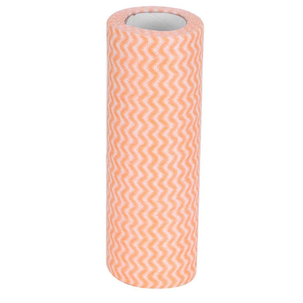 Nonwoven Fabric Disposable Rag Dishcloth Washing Cleaning Cloth Towel Kitchen Supplies(orange )