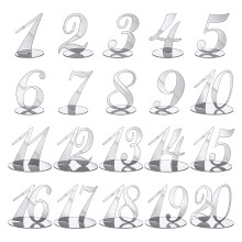 Hochzeits-Tischnummern – Acryl-Tischnummern für Hochzeiten – Ständer für Tischnummern (Silber)