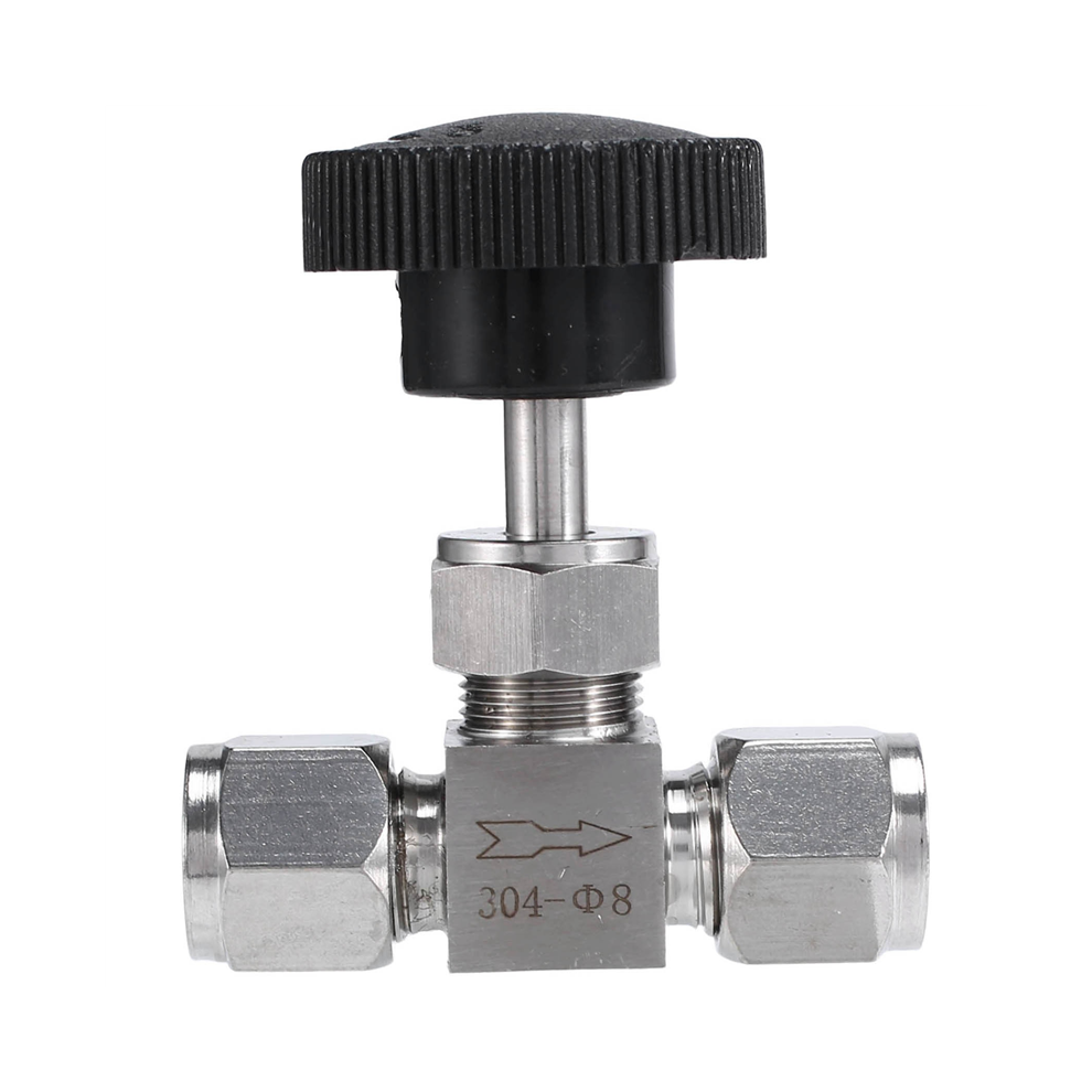 Einstellbare Nadelventil Od 8Mm Rohr Edelstahl 304 Hochdruck SäUre Proof Gerade Karte Set Kran-image