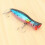 2Pcs Popper Angeln 3D mit Drillingen 12cm 42G Topwater Harten Köder Weiche Isca Künstliche Angeln Köder Tackles 6