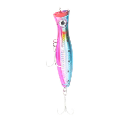 2Pcs Popper Angeln 3D mit Drillingen 12cm 42G Topwater Harten Köder Weiche Isca Künstliche Angeln Köder Tackles 1