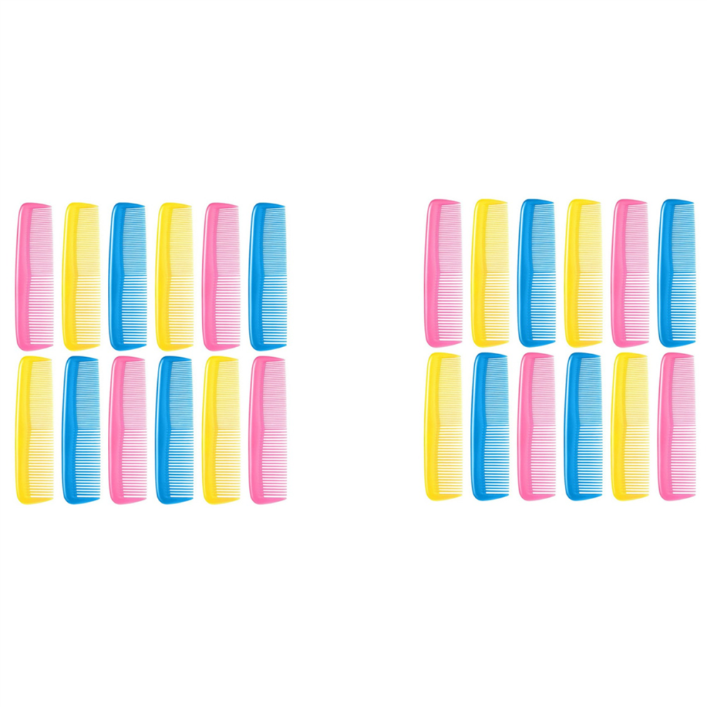 Kepptory Unisex Blue,Pink,Yellow 24 Pieces Colorful Hair Combs Set For Kids Women Men Colorful Plastic Fine Dressing Comb (Pink, Yellow, Blue)