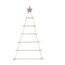 DIY Christmas Tree Wooden Wall Hanging New Year Decoration,White