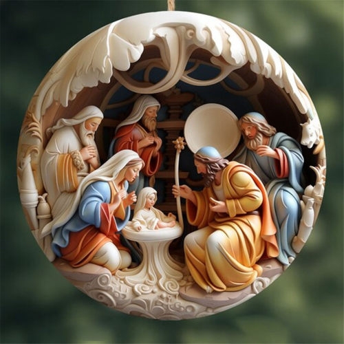 Adornos navideños Adornos de belén, efecto 3D plano 2