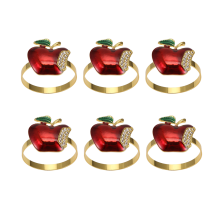 Conjunto de 6 anéis para guardanapos vermelhos para casamento