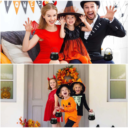 3 cuencos para servir dulces con forma de caldero de bruja de Halloween 2
