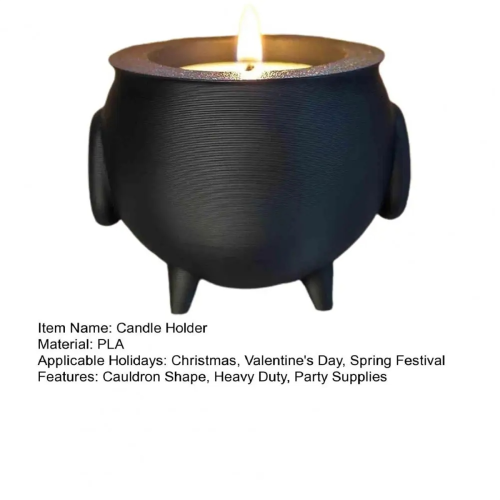Cauldron Tea Light Holder Halloween Spooky Witch Jar Candle A 2