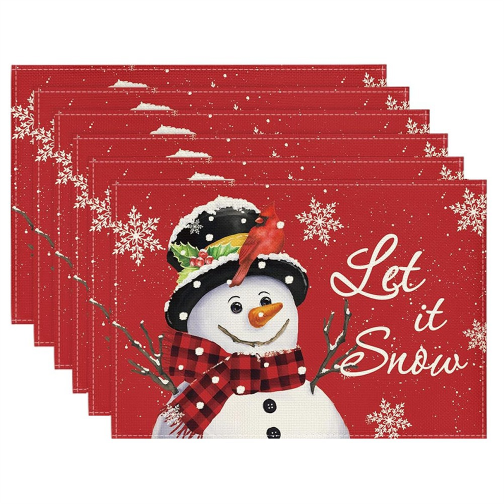 Christmas Winter Placemats 6PCS, 12X18In Holiday Table Mats-image-OPC-PJ6MNVP-NEW
