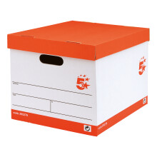 5 Star Office Storage Box/Lid 321x392x291mm Red/White (Pack of